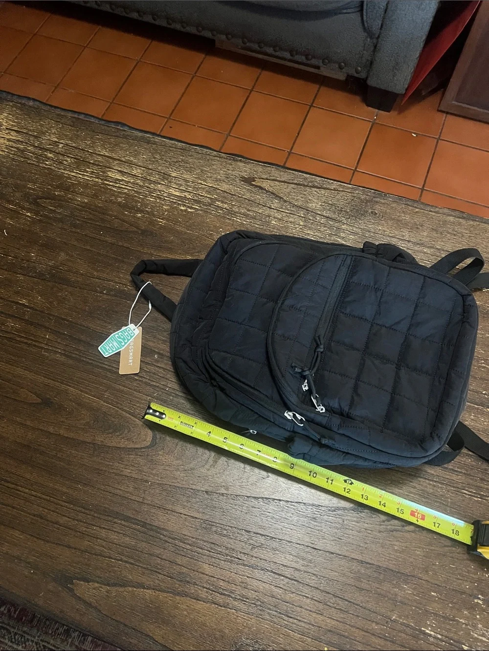 Black Quilted Everyday Backpack - Lightweight Carry by Bags Mart